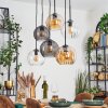 Koyoto Hanglamp, Kogellampje, Hanglamp Amber, Duidelijk, Rookkleurig, 6-lichts