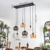 Koyoto Hanglamp, Kogellampje, Hanglamp Amber, Duidelijk, Rookkleurig, 6-lichts