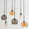 Koyoto Hanglamp, Kogellampje, Hanglamp Amber, Duidelijk, Rookkleurig, 6-lichts