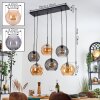 Koyoto Hanglamp, Kogellampje, Hanglamp Amber, Rookkleurig, 6-lichts