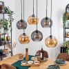 Koyoto Hanglamp, Kogellampje, Hanglamp Amber, Rookkleurig, 6-lichts