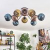 Koyoto Plafondlamp, Kogellampje 85 cm Blauw, Goud, Koperkleurig, 10-lichts