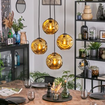 Ripoll Hanglamp, Kogellampje, Cluster hanglamp Goud, 4-lichts