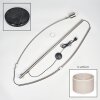 Bassagoda Staande lamp, Booglampen Nikkel mat, Zwart, 1-licht, Stoffen lampenkap