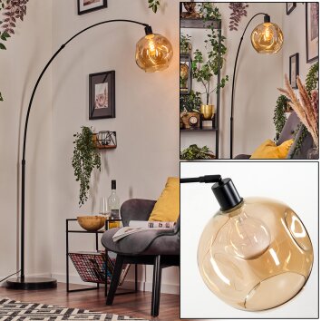 Ripoll Kogellampje, Staande lamp, Booglampen Zwart, 1-licht