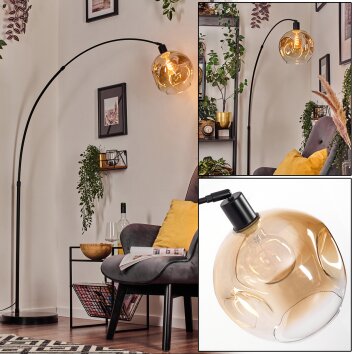 Ripoll Kogellampje, Staande lamp, Booglampen Zwart, 1-licht