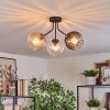 Koyoto Plafondlamp, Kogellampje Amber, Duidelijk, Rookkleurig, 3-lichts