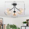 Koyoto Plafondlamp, Kogellampje Amber, Duidelijk, 3-lichts