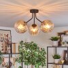 Koyoto Plafondlamp, Kogellampje Amber, Duidelijk, 3-lichts