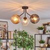 Koyoto Plafondlamp, Kogellampje Amber, Duidelijk, Rookkleurig, 3-lichts