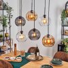 Koyoto Hanglamp, Kogellampje, Hanglamp Amber, Duidelijk, Rookkleurig, 6-lichts