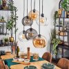 Koyoto Hanglamp, Kogellampje, Hanglamp Amber, Duidelijk, Rookkleurig, 6-lichts