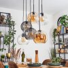 Koyoto Hanglamp, Kogellampje, Hanglamp Amber, Duidelijk, Rookkleurig, 6-lichts