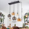 Koyoto Hanglamp, Kogellampje, Hanglamp Amber, Duidelijk, Rookkleurig, 6-lichts
