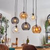 Koyoto Hanglamp, Kogellampje, Hanglamp Amber, Duidelijk, Rookkleurig, 6-lichts