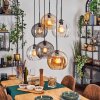 Koyoto Hanglamp, Kogellampje, Hanglamp Amber, Duidelijk, Rookkleurig, 6-lichts