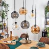 Koyoto Hanglamp, Kogellampje, Hanglamp Amber, Duidelijk, Rookkleurig, 6-lichts