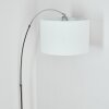 Soungou Staande lamp, Booglampen Chroom, Zwart, 1-licht, Stoffen kap