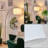 Bassagoda Staande lamp, Booglampen Chroom, Zwart, 1-licht, Stoffen kap