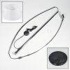 Bassagoda Staande lamp, Booglampen Chroom, Zwart, 1-licht, Stoffen lampenkap