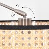 Ramila Staande lamp, Booglampen Nikkel mat, Zwart, 1-licht, Stoffen kap