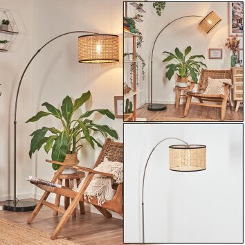 Ramila Staande lamp, Booglampen Nikkel mat, Zwart, 1-licht