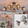 Koyoto Plafondlamp, Kogellampje 85 cm Duidelijk, Rookkleurig, 8-lichts