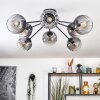Koyoto Plafondlamp, Kogellampje 85 cm Duidelijk, Rookkleurig, 8-lichts