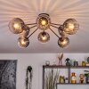 Koyoto Plafondlamp, Kogellampje 85 cm Duidelijk, Rookkleurig, 8-lichts