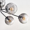 Koyoto Plafondlamp, Kogellampje 85 cm Duidelijk, Rookkleurig, 8-lichts