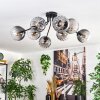 Koyoto Plafondlamp, Kogellampje 85 cm Duidelijk, Rookkleurig, 8-lichts