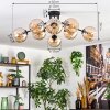 Koyoto Plafondlamp, Kogellampje 85 cm Amber, 8-lichts