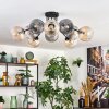 Koyoto Plafondlamp, Kogellampje 81 cm Amber, Duidelijk, Rookkleurig, 10-lichts