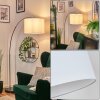 Bassagoda Staande lamp, Booglampen Chroom, Zwart, 1-licht, Stoffen kap