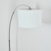 Bassagoda Staande lamp, Booglampen Chroom, Zwart, 1-licht, Stoffen kap