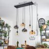 Ripoll Hanglamp, Kogellampje, Hanglamp Amber, Duidelijk, Rookkleurig, 6-lichts