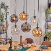 Ripoll Hanglamp, Kogellampje, Hanglamp Amber, Duidelijk, Rookkleurig, 6-lichts