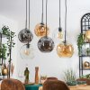 Ripoll Hanglamp, Kogellampje, Hanglamp Amber, Duidelijk, Rookkleurig, 6-lichts
