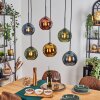 Koyoto Hanglamp, Kogellampje, Hanglamp Blauw, Goud, Groen, Koperkleurig, 6-lichts