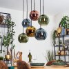 Koyoto Hanglamp, Kogellampje, Hanglamp Blauw, Goud, Groen, Koperkleurig, 6-lichts