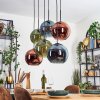Koyoto Hanglamp, Kogellampje, Hanglamp Blauw, Groen, Koperkleurig, 6-lichts