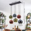 Koyoto Hanglamp, Kogellampje, Hanglamp Blauw, Groen, Koperkleurig, 6-lichts
