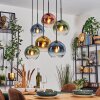 Koyoto Hanglamp, Kogellampje, Hanglamp Blauw, Goud, Groen, Duidelijk, Koperkleurig, 6-lichts