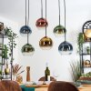 Koyoto Hanglamp, Kogellampje, Hanglamp Blauw, Goud, Groen, Duidelijk, Koperkleurig, 6-lichts