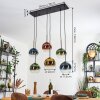 Koyoto Hanglamp, Kogellampje, Hanglamp Blauw, Goud, Groen, Duidelijk, Koperkleurig, 6-lichts