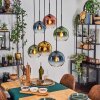 Koyoto Hanglamp, Kogellampje, Hanglamp Blauw, Goud, Groen, Duidelijk, Koperkleurig, 6-lichts