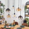 Koyoto Hanglamp, Kogellampje, Hanglamp Amber, Duidelijk, Rookkleurig, 6-lichts