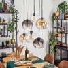 Koyoto Hanglamp, Kogellampje, Hanglamp Amber, Duidelijk, Rookkleurig, 6-lichts