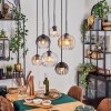 Koyoto Hanglamp, Kogellampje, Hanglamp Amber, Duidelijk, Rookkleurig, 6-lichts