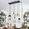 Koyoto Hanglamp, Kogellampje, Hanglamp Amber, Duidelijk, Rookkleurig, 6-lichts